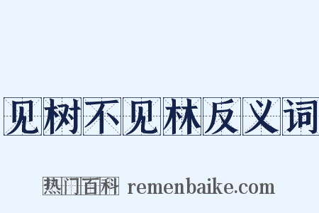 见树不见林反义词是什么意思的图片